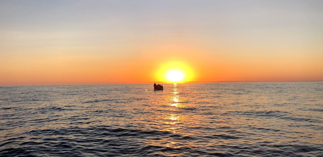 Pôr do Sol sobre o mar