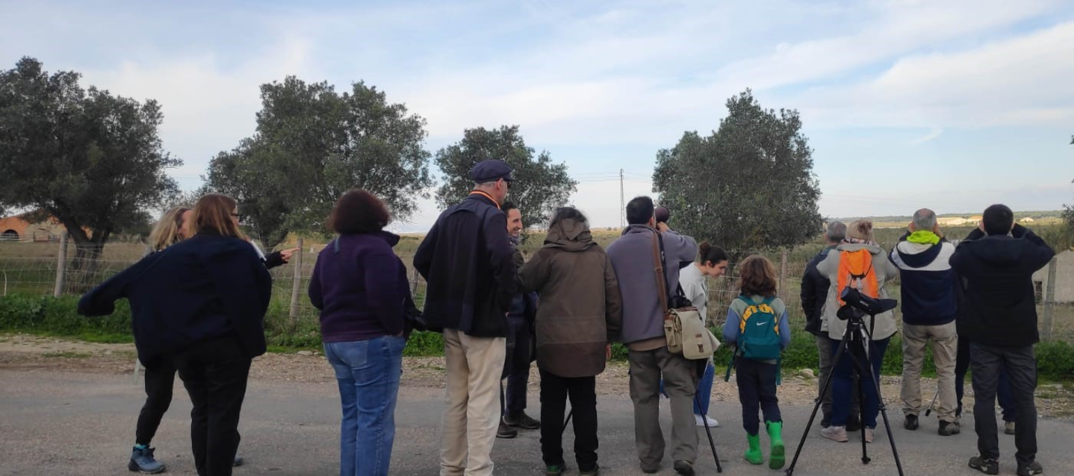 participantes em atividade de observação de aves