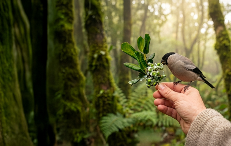 Ofereça um azevinho ao priolo e faça crescer a floresta laurissilva